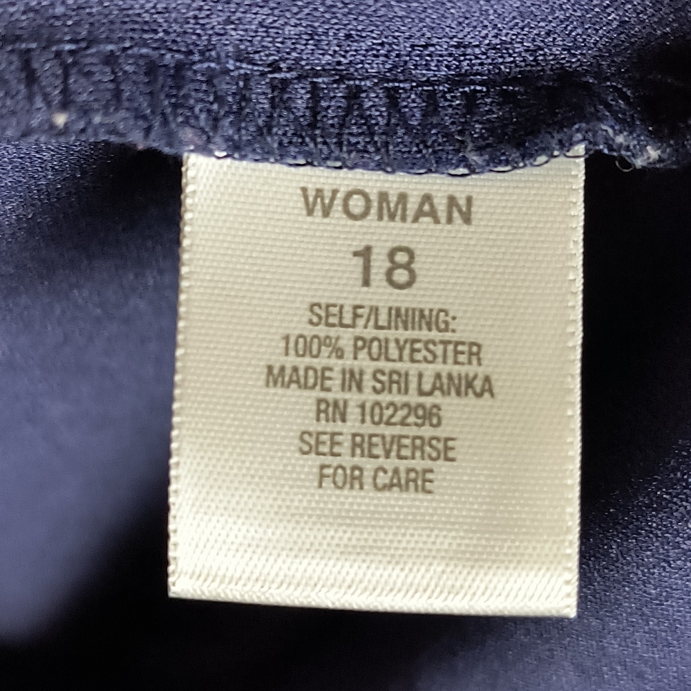 Dress Barn Boatneck Knee Length Dress Size 18 Navy Dots Self/Lining Casual - Picture 5 of 9